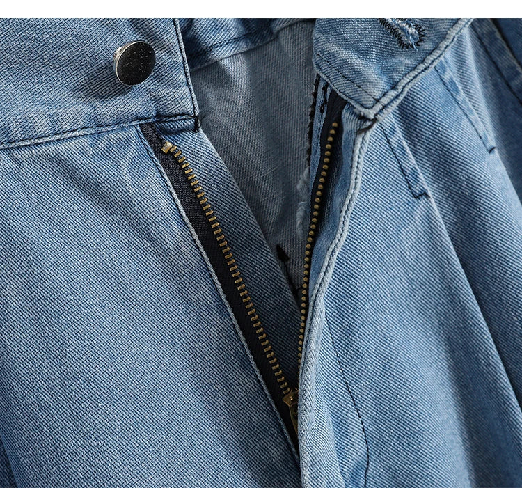 Oversized Women Jeans Spring Elastic Waist Wide Leg Loose Denim Harem Pants Large Size Female Baggy Pants