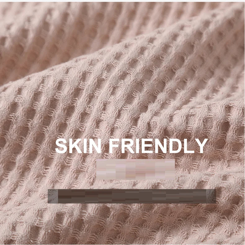 Cotton Bathrobe Spring/summer Thin Morning Robe Long Waffle Hotel Beauty Salon Bathrobe Women Sleepwear Sexy Pajamas Bath Robes