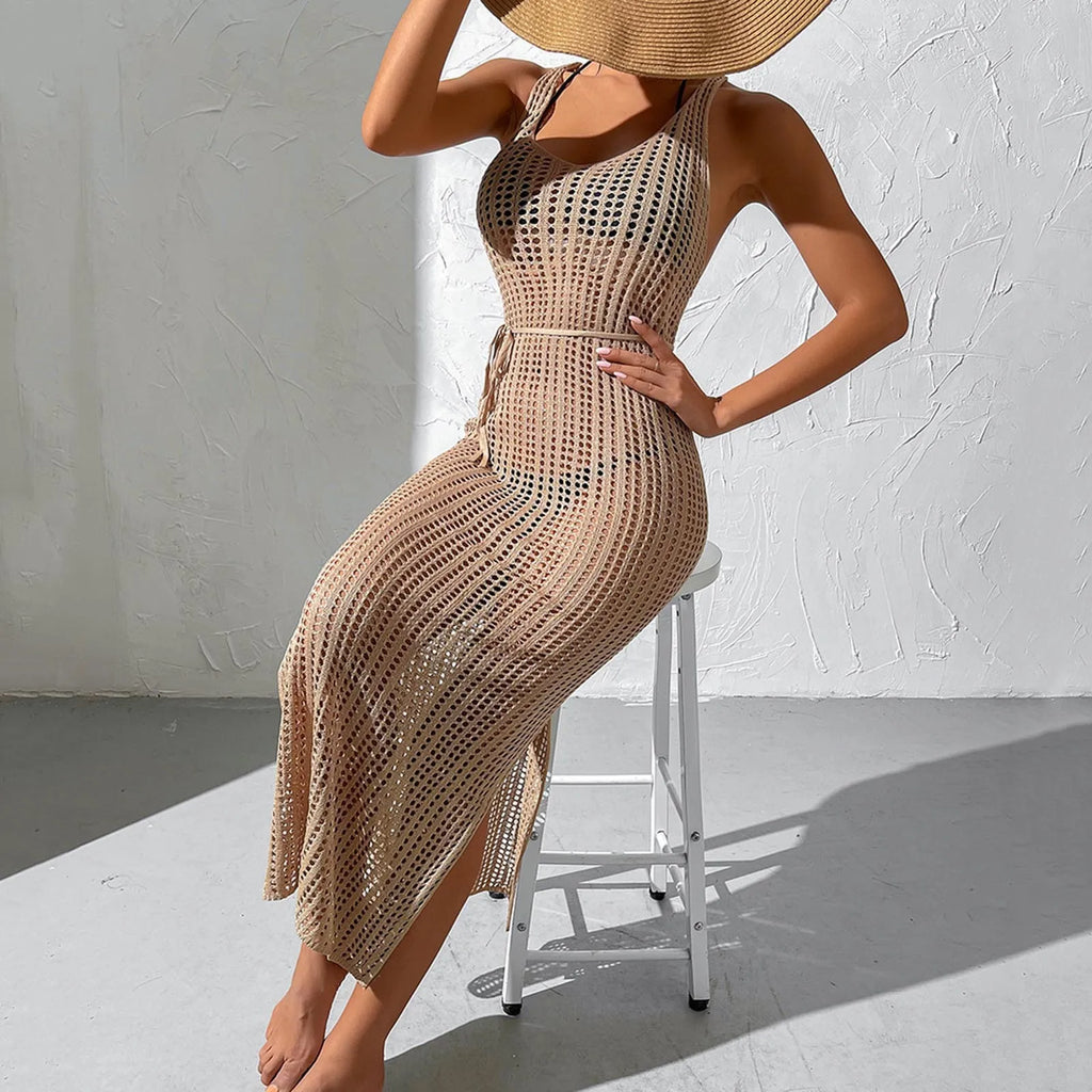 Sarong Beach Wrap Tunics Sexy Beach Bikini Cover-Ups Women Swimwear Dress Cover up Fishnet Crochet Swimsuit Saida De Praia
