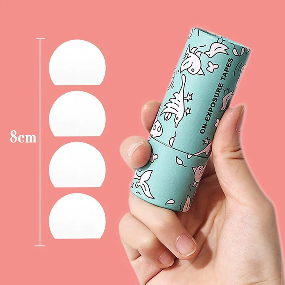 50pcs Double Sided Lingerie Clothes Tape Invisible Transparent Clothing Body Clear Tape Easy Tear Off For Women For Dress