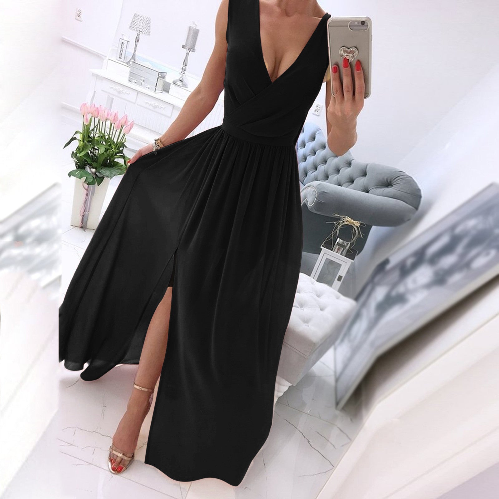 Sexy Women Dresses Outfits 2023 Plus Size Beach V-neck Dresses Summer Party A-line Midi Formal Dresses Women's Clothing 원피스