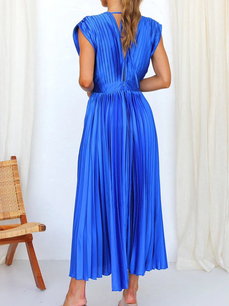 New Summer Women Solid Short Sleeve Party Dress Strapless Backless Patchwork Ladies Dress Loungewear Simple Dress Dropshipping