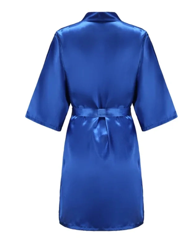 Wedding Party Team Bride Robe Without Letters Kimono Satin Pajamas Bridesmaid Plain Bathrobe SP088