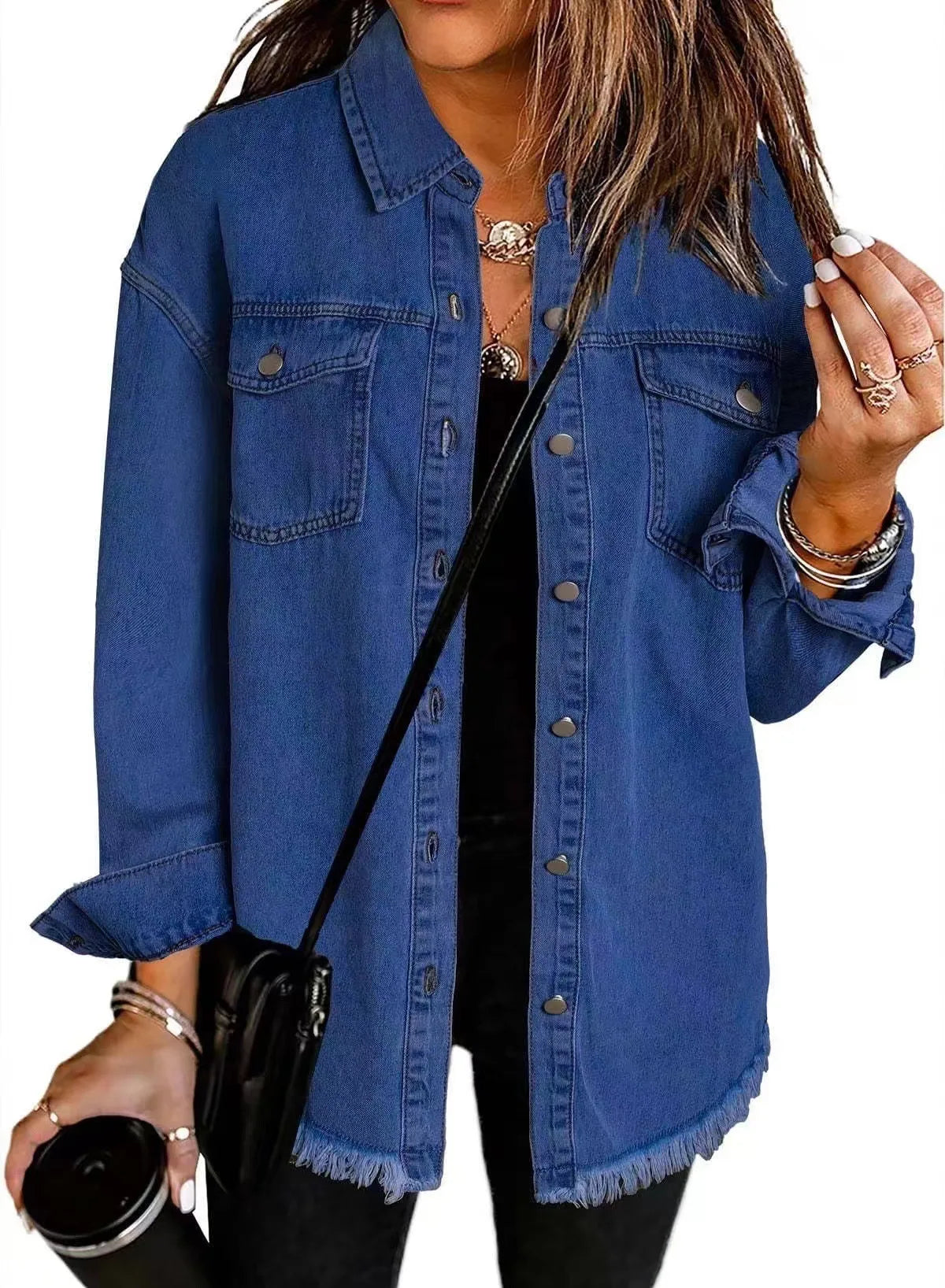Coat Women Denim Coats Single Breasted Casual Turn Down Collar Y2k Streetwear Jackets Mom Jeans Splice Loose Jacket 2025