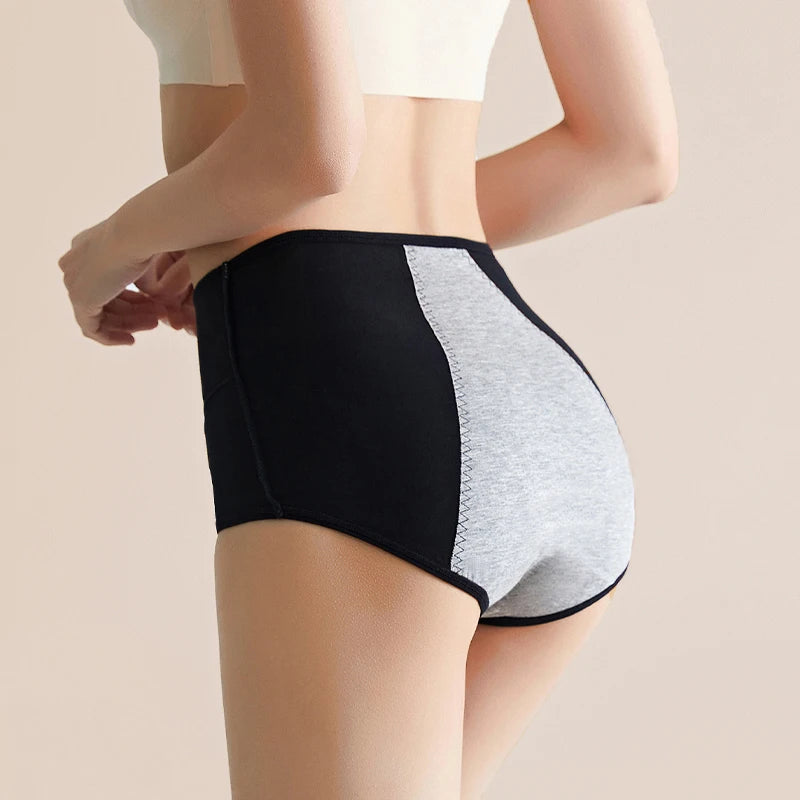 3Pcs High Waist Women's Panties Leak Proof Menstrual Pants Widen Period Underwear Cotton Physiological Plus Size Female Briefs