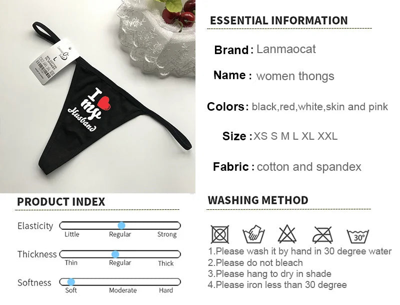 G string Underwear Women Hot Sexy Lingerie Panties Cotton Thongs T back Lingerie Ladies Funny Print T-Back Underwear