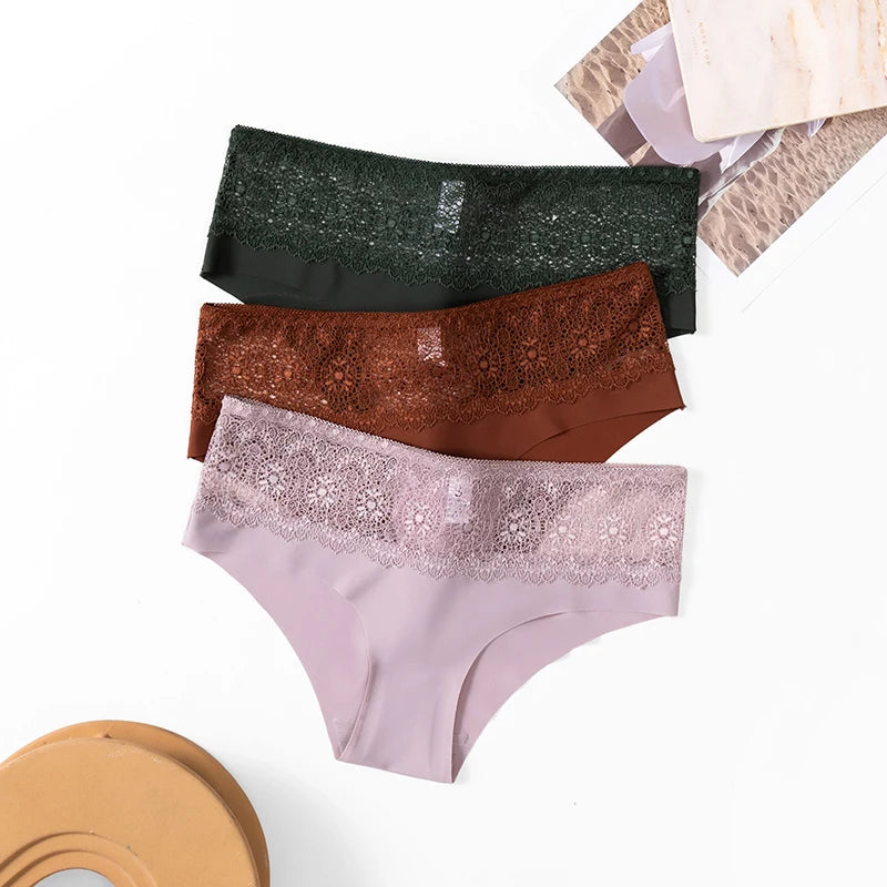 Women's Panties Sexy Lace Seamless Female Underwear for Women Solid Elasticity Sports Lingerie Perpective Briefs Soft Underpants