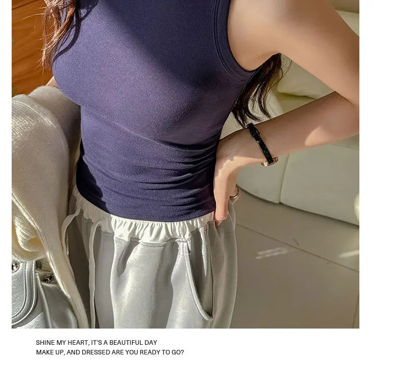 BIVIGAOS Summer New Hot Girl Tight Fitting Vest Women's Modal High Elastic Sexy Tank Top Casual Fashion Vest Sleeveless T Shirt