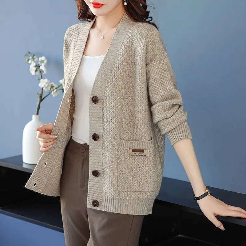 Fashion Fall Winter Clothes Woman Knitwear Top Buttons Long Sleeve Jacket For Women Sweater Tops Casual Ladies Cardigan Coat