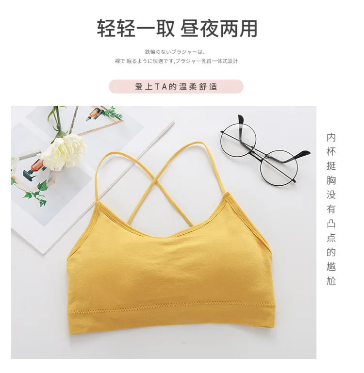 Top Women Sports Bras For Fitness Tube Top Seamless Athletic Vest Yoga Bra underwear Yoga Running Gym Stretch  Padded Sport Top