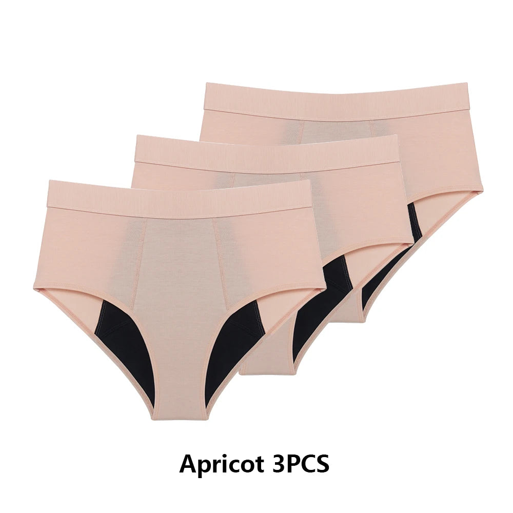 3PCS/Lot Menstrual Panties Woman Very Abundant Flow Menstruation Underwear High Waist Leak Proof Period Panties for Girls Set