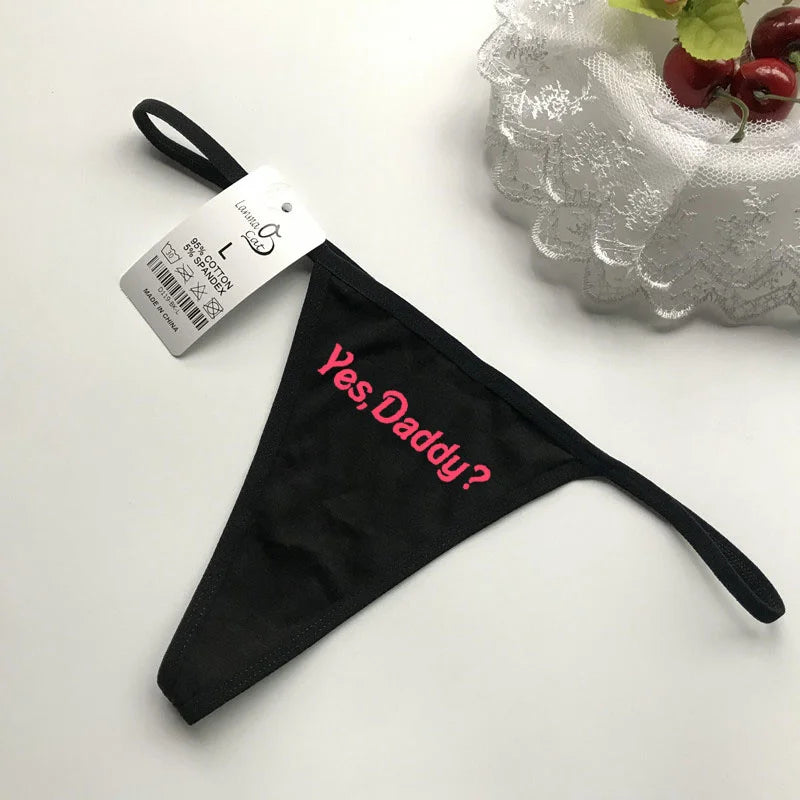 G string Underwear Women Hot Sexy Lingerie Panties Cotton Thongs T back Lingerie Ladies Funny Print T-Back Underwear
