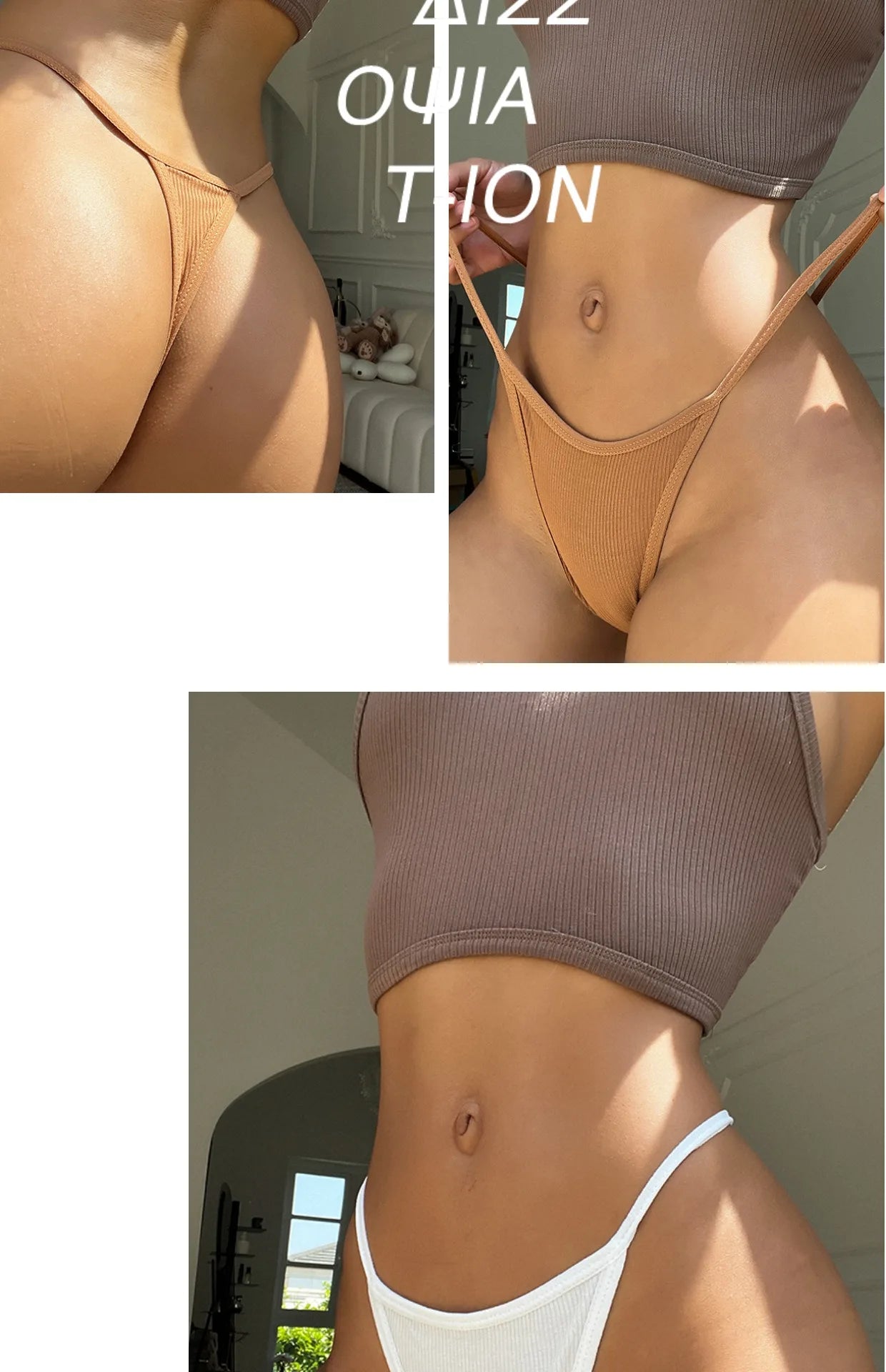 Solid Sports Seamless Sexy Thongs Low Waist Traceless Cotton Crotch Yoga Panties Thin Soft Women's Underwear