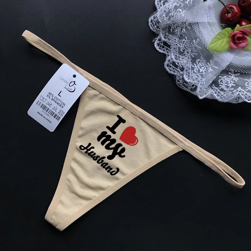 G string Underwear Women Hot Sexy Lingerie Panties Cotton Thongs T back Lingerie Ladies Funny Print T-Back Underwear