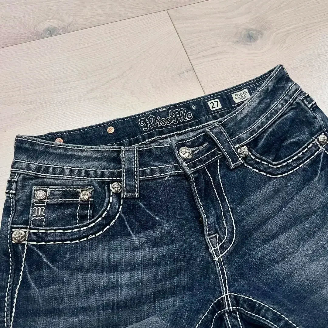 American 2000s Trend Women Jeans Rhinestone Embroidered Pocket Flanging Korean Version Oversized straight Denim Bell-Bottom