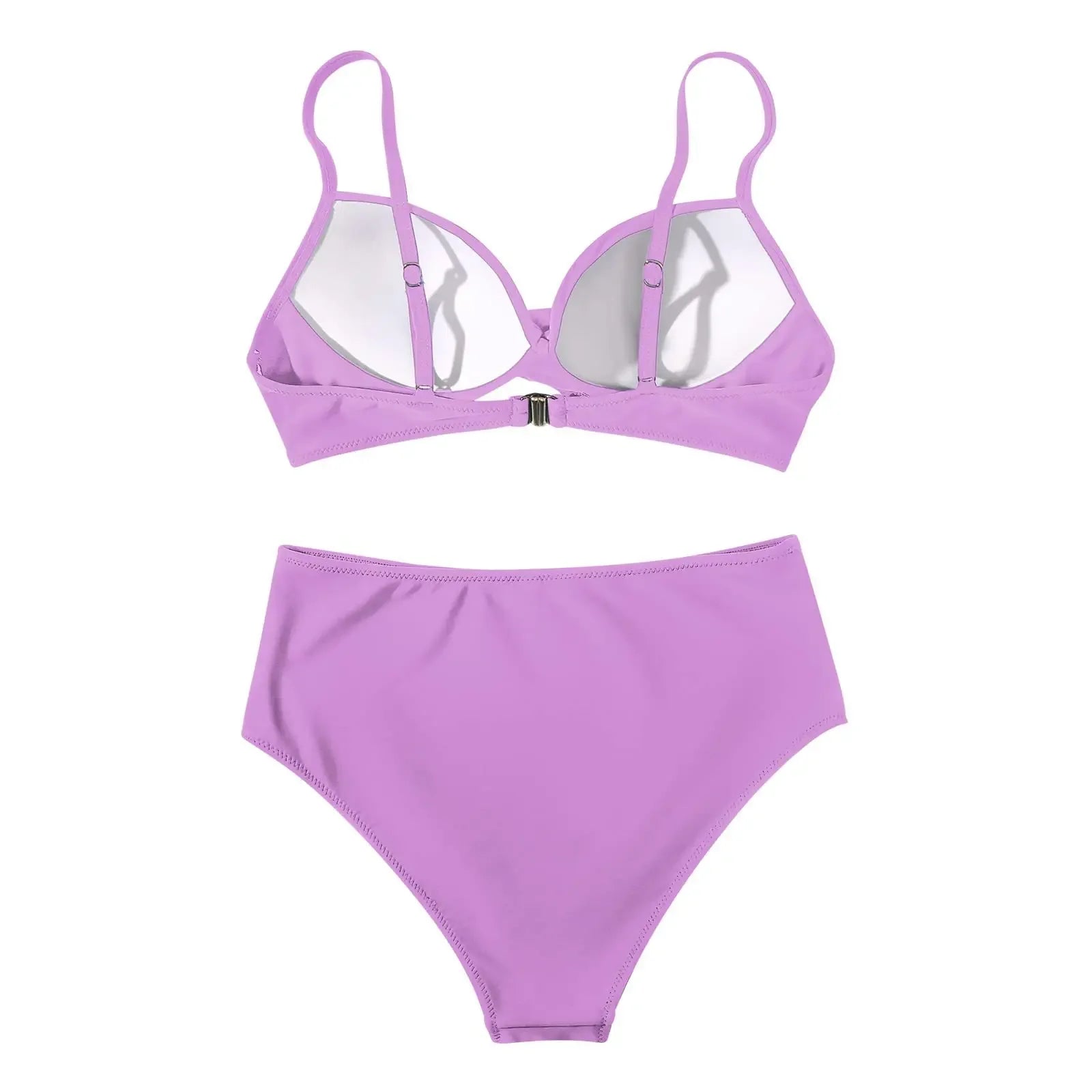 Slimming High Waist Bikini Set Women's Multi-Color Hard Bag Gathered Bikini Ideal for plus Size Swimsuits And Beachwear