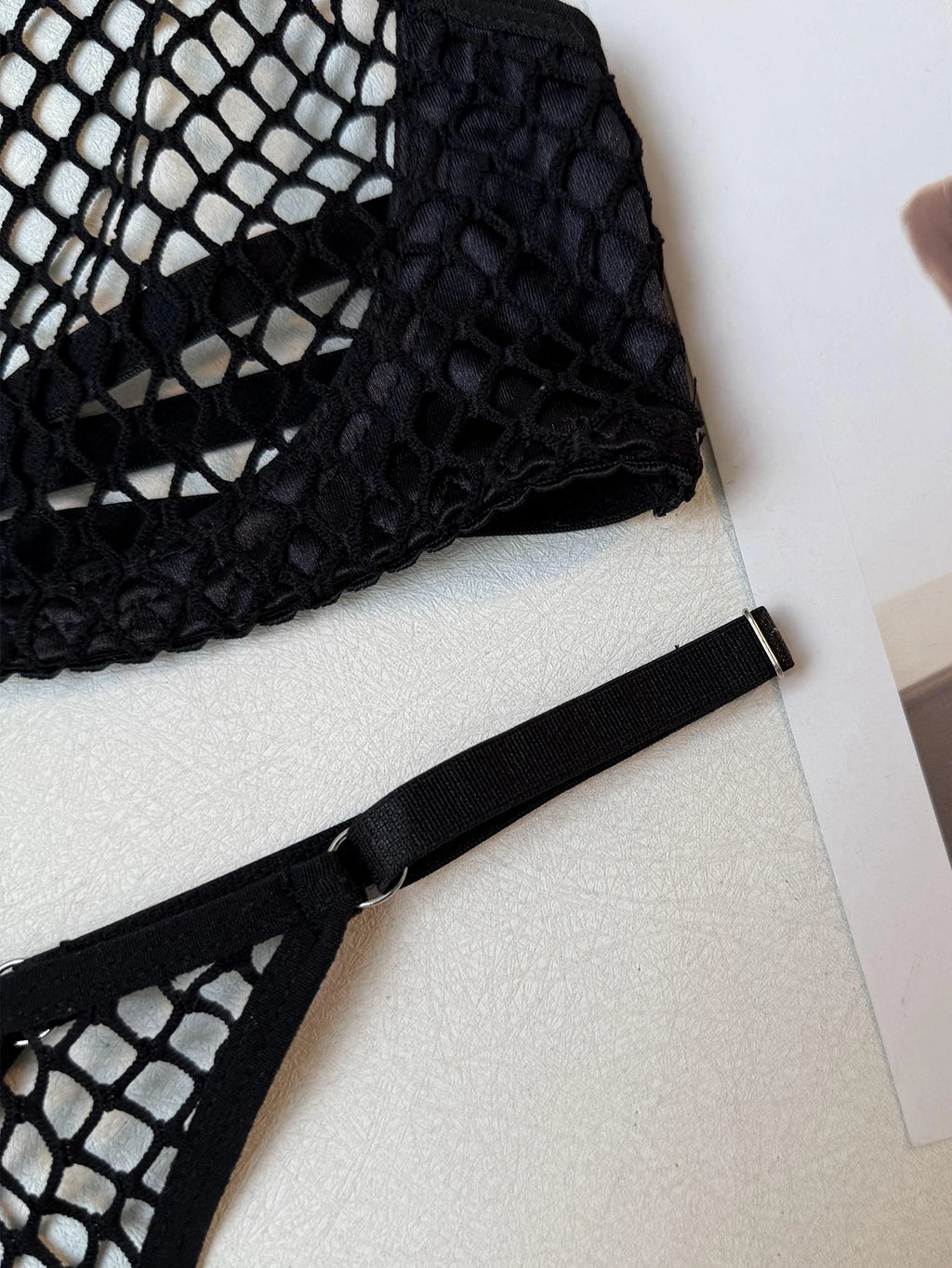 Ellolace Intimate Lingerie Sexy Women Fancy Tank Top Thong 2PC Seductive Hollow Fishnet Party Outfit Hot Girl Backless Underwear