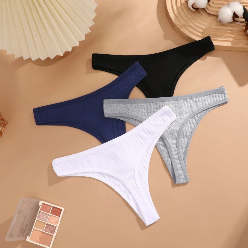 15Pcs/Set Women Cotton G-Strings Panties Female New Color Low Rise Thongs Ladies Sexy Bikini Girl Soft M-XL Intimates Lingerie