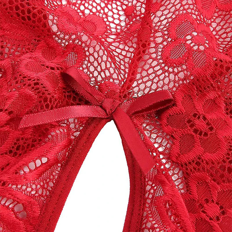 Summer Sexy Backless Slim Mini Dresses For Women Lace Crotchless Teddy Baby Doll Dress Y2k Clothes Deep V Bodycon Party Sundress