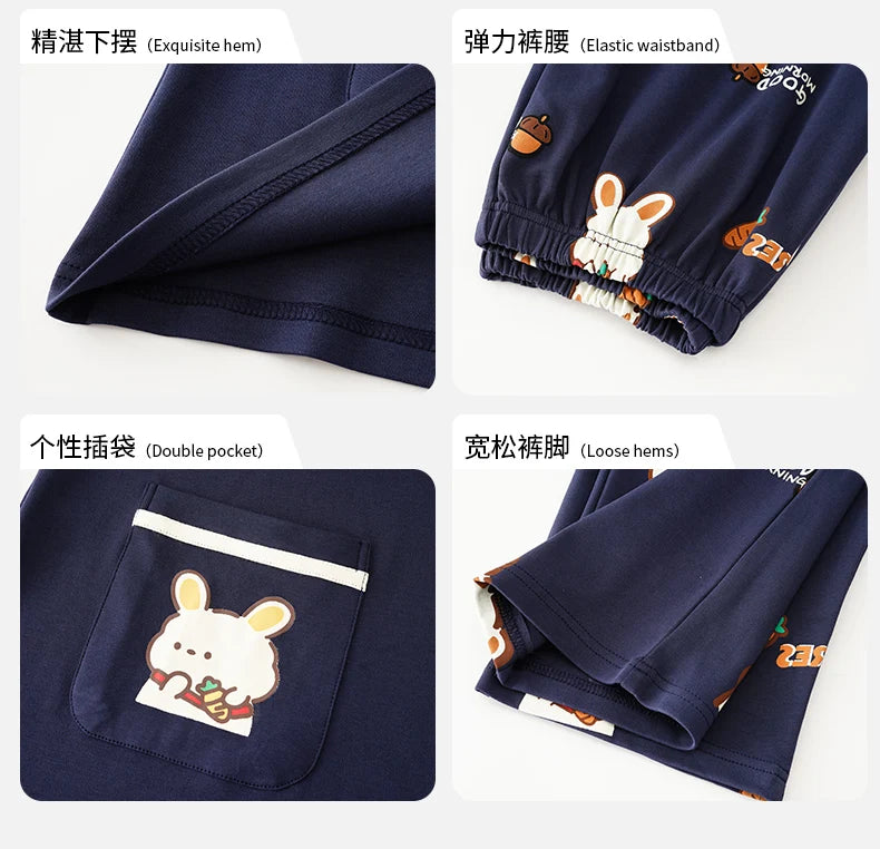 SUKAE M-5XL Big Size Women Pajama Set Autumn Winter New Cotton Long Sleeves Woman Sleepwear Casual Girl Pijama Cartoon Nightwear