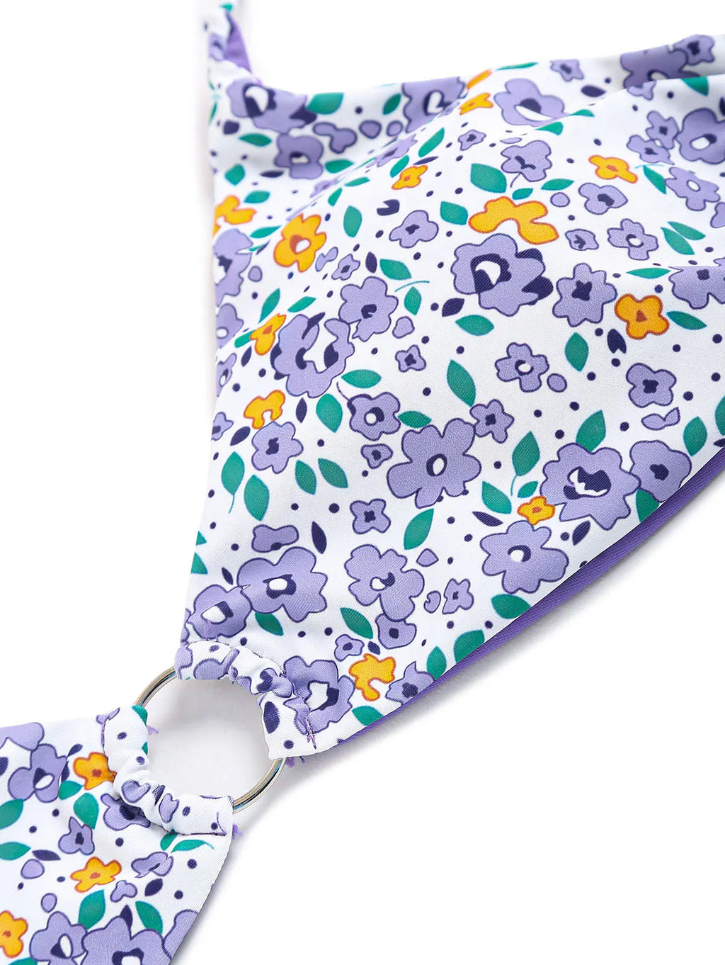 ZAFUL Women's swimwear Ditsy Floral Print O Ring Criss Cross Bikini Swimwear