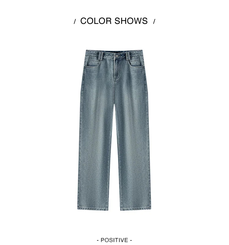 Semir Jeans Women Heightening Pure Cotton Long Trousers Autumn 2024 New Flesh-hiding Wide-leg Trousers