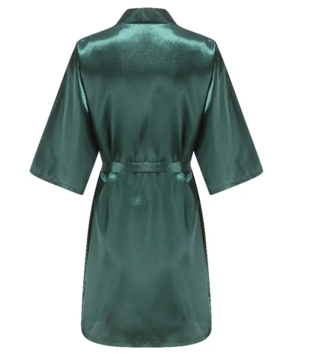 Wedding Party Team Bride Robe Without Letters Kimono Satin Pajamas Bridesmaid Plain Bathrobe SP088