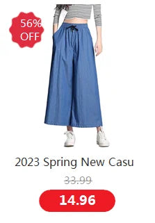 2025 thin curv wide leg Pants Vintage High Waist Jeans Women Full Length Pants Cowboy Pants Plus size Denim trousers 6XL 7XL