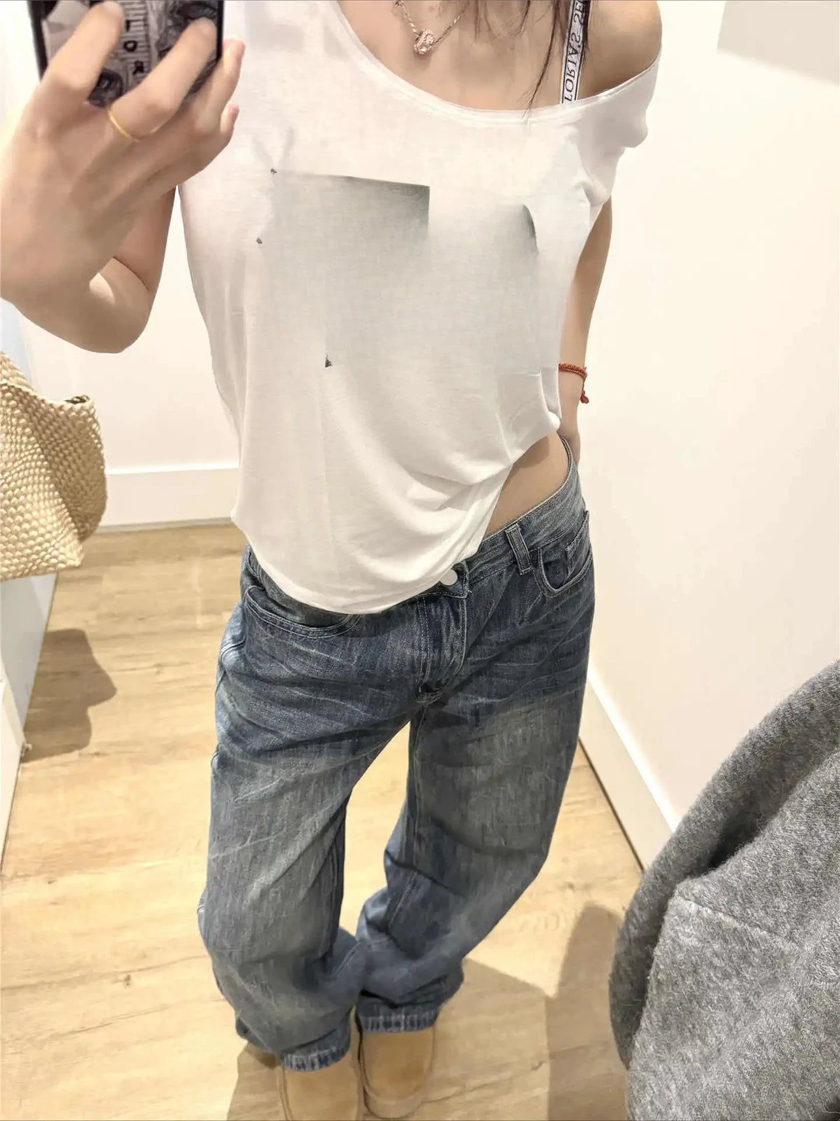 Women American Retro Baggy Jeans Streetwear Wide Leg Denim Pants Wide Fit Y2K High Street Harajuku Tide 2000s Trousers
