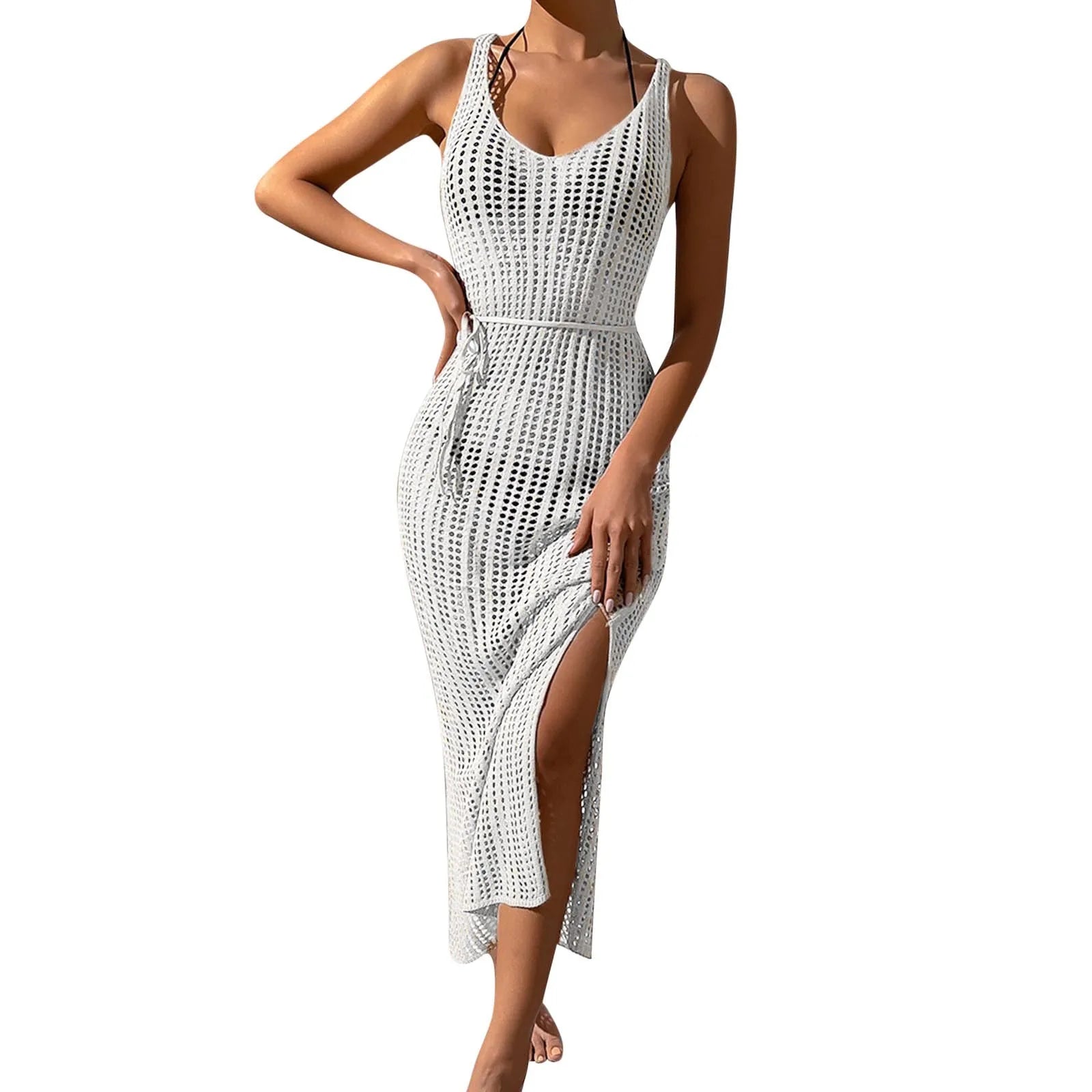 Sarong Beach Wrap Tunics Sexy Beach Bikini Cover-Ups Women Swimwear Dress Cover up Fishnet Crochet Swimsuit Saida De Praia