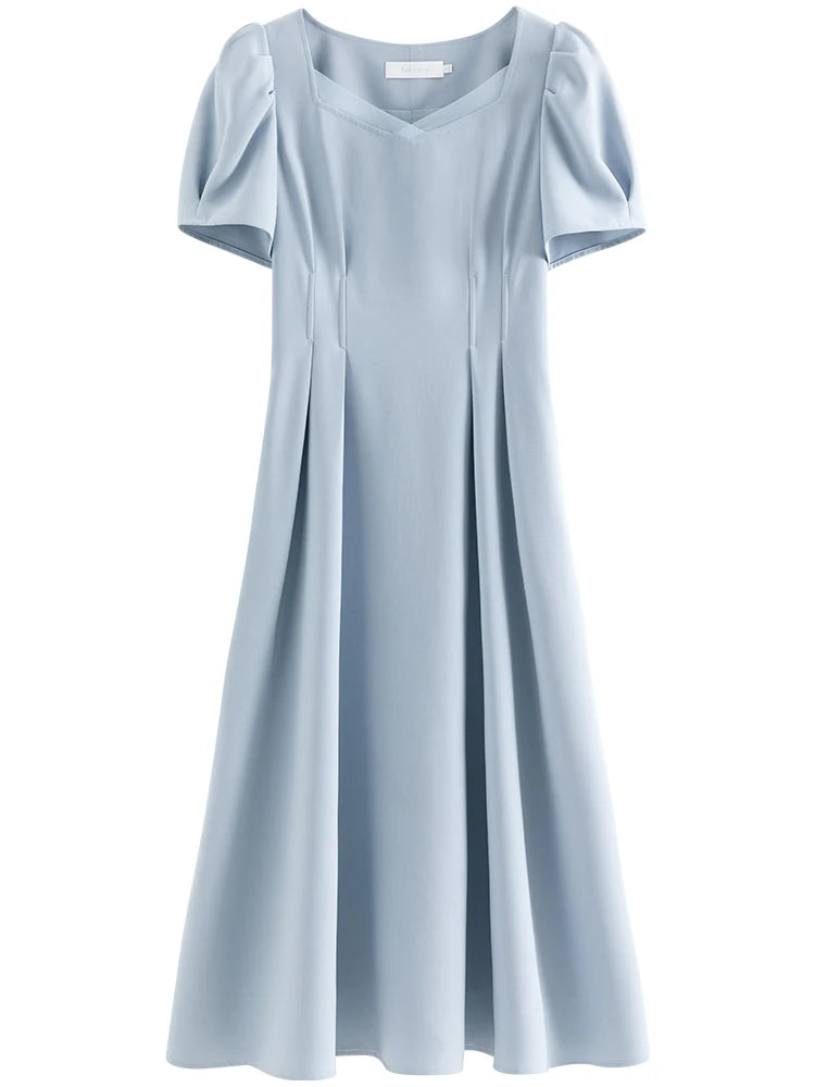 FSLE Swan Dress French Style High Waist Dress For Women 2024 Summer New Arrival Dress For Formal Occasions 24FS12193