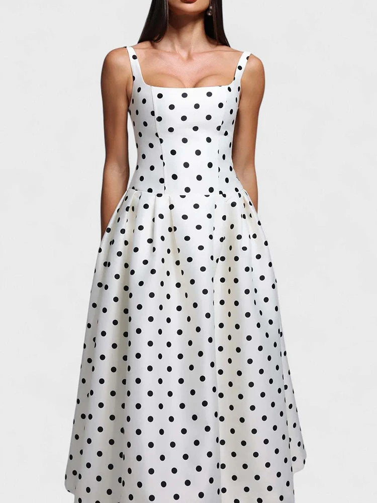 Sleeveless Chest Wrapping Dress Summer Women Sexy Backless Dot Strapless Ladies Maxi Party Dresses Fashion Streetwear Vestidos