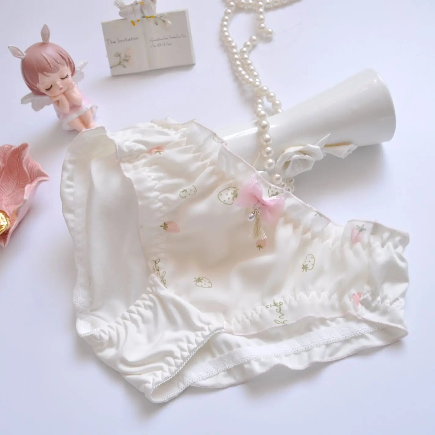 Cotton Ruffle Cute Lovely Sweety Girl Panties Bow Japanese Princess Style High Elasticity Breathable Sexy Women Underwear Breifs