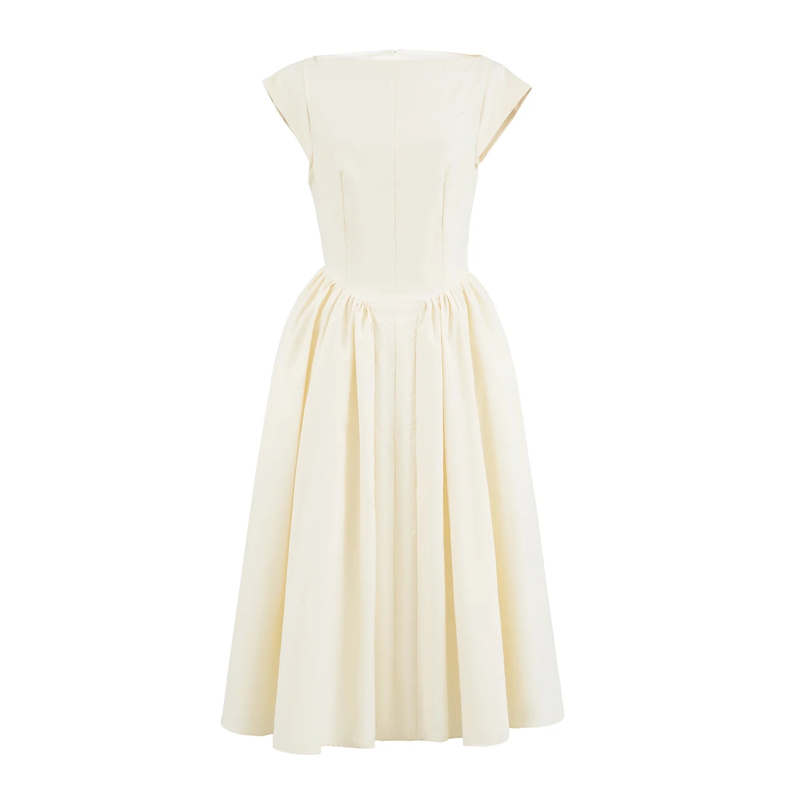 2024 Sexy Slash Collar Short Sleeve Low Waist Midi Dress Women Hollow Out Back Backless Pleated Swing A-line Party Robe Black