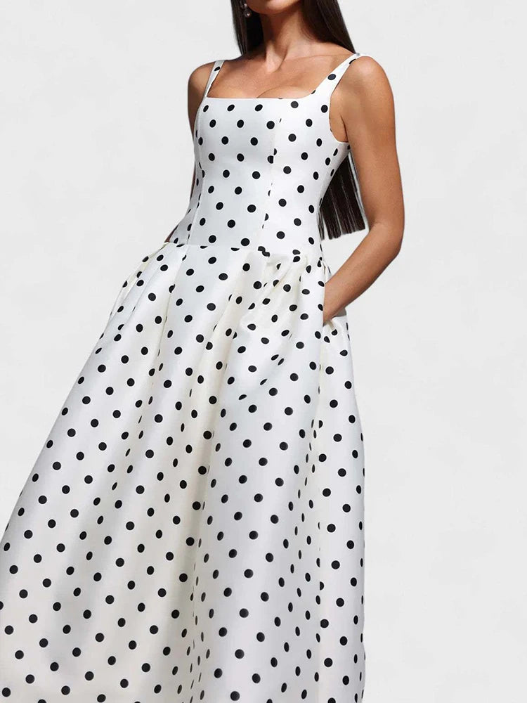 Sleeveless Chest Wrapping Dress Summer Women Sexy Backless Dot Strapless Ladies Maxi Party Dresses Fashion Streetwear Vestidos
