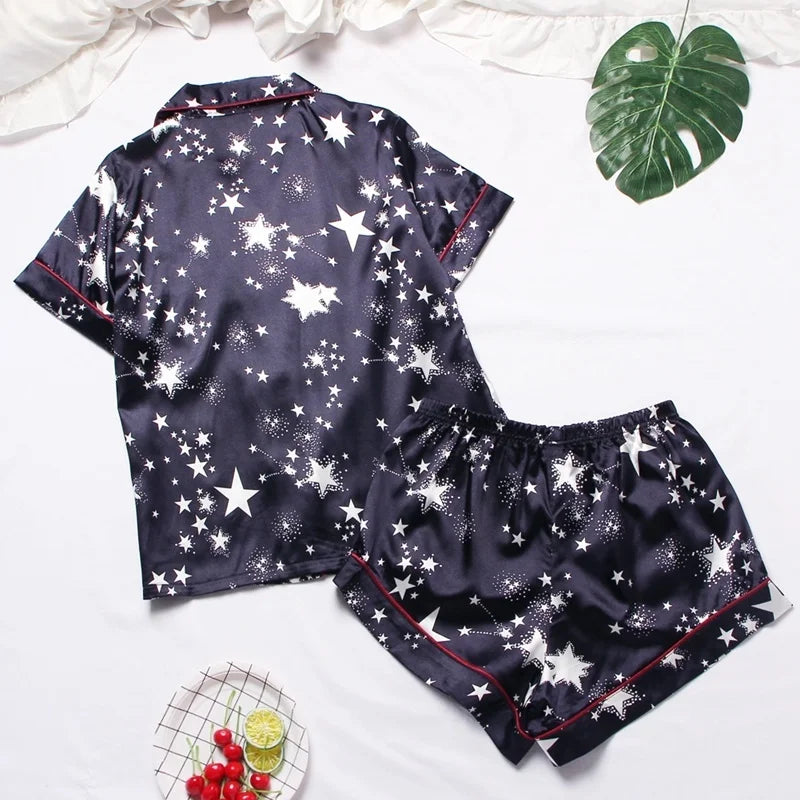 Spring Autumn pajama women Silk Satin pajamas set Long sleeve Shirt with Trouser Sleepwear Loungewear Female Pyjamas Suits Mujer