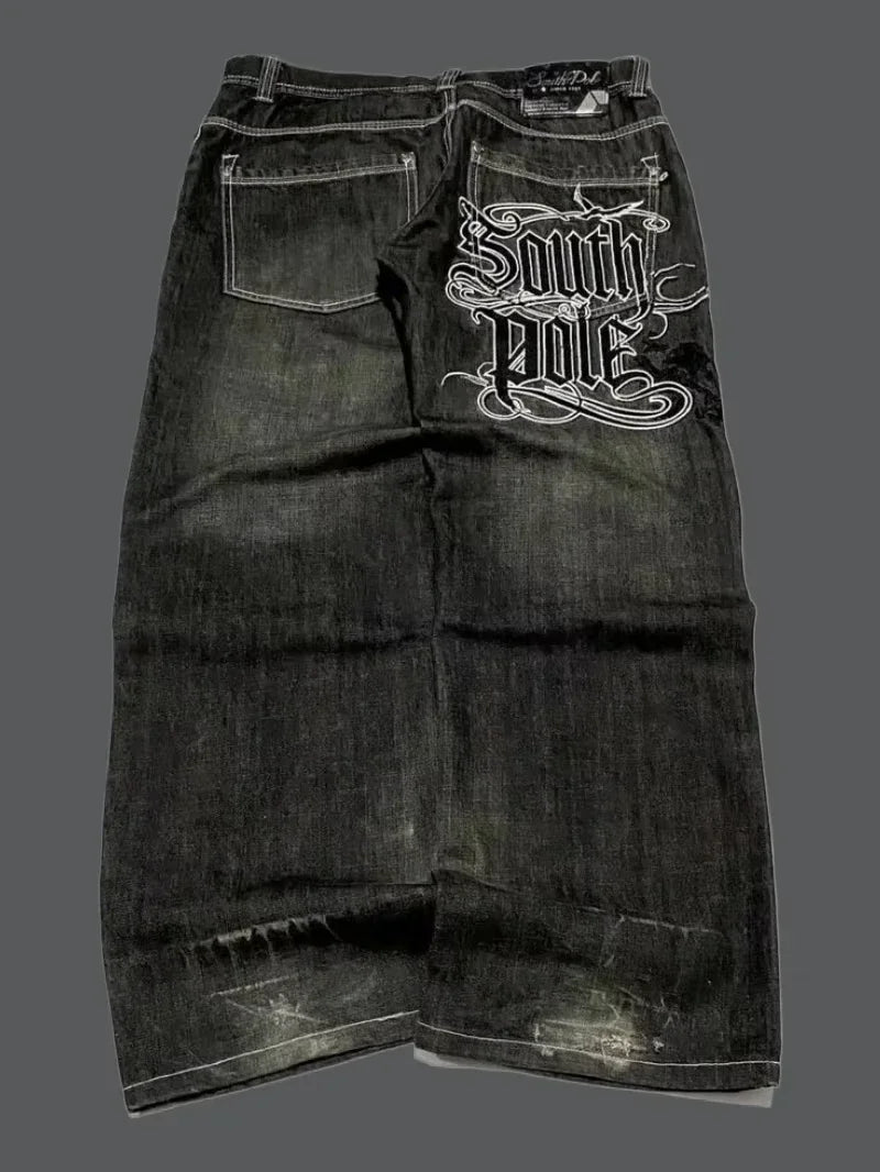 American Street Fashion Trend Big Pocket Loose Jeans Women Harajuku Y2K New Hip Hop Vintage Oversized Jeans Unisex Mopping Jeans