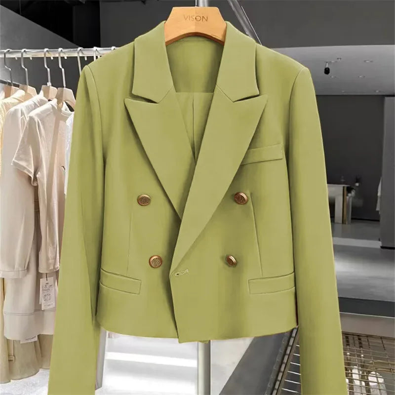 Blazer Women Spring New Solid Color Suit Jacket Short Section Button Casual Suit Women Clothing Outerwears Women's Jacket Coat