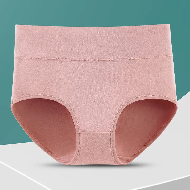 4pcs/pack High Waisted Postpartum Underwear Womens Cotton Underwear Soft Breathable Full Coverage Stretch Panties