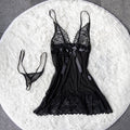 Women's Fashion Sexy Pajamas Set Large Size Night Lingerie Nightwear Sexy V-neck Suspender Nightdress Lace Sleepwea