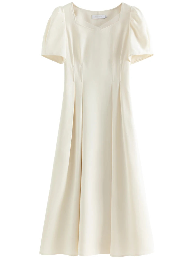 FSLE Swan Dress French Style High Waist Dress For Women 2024 Summer New Arrival Dress For Formal Occasions 24FS12193