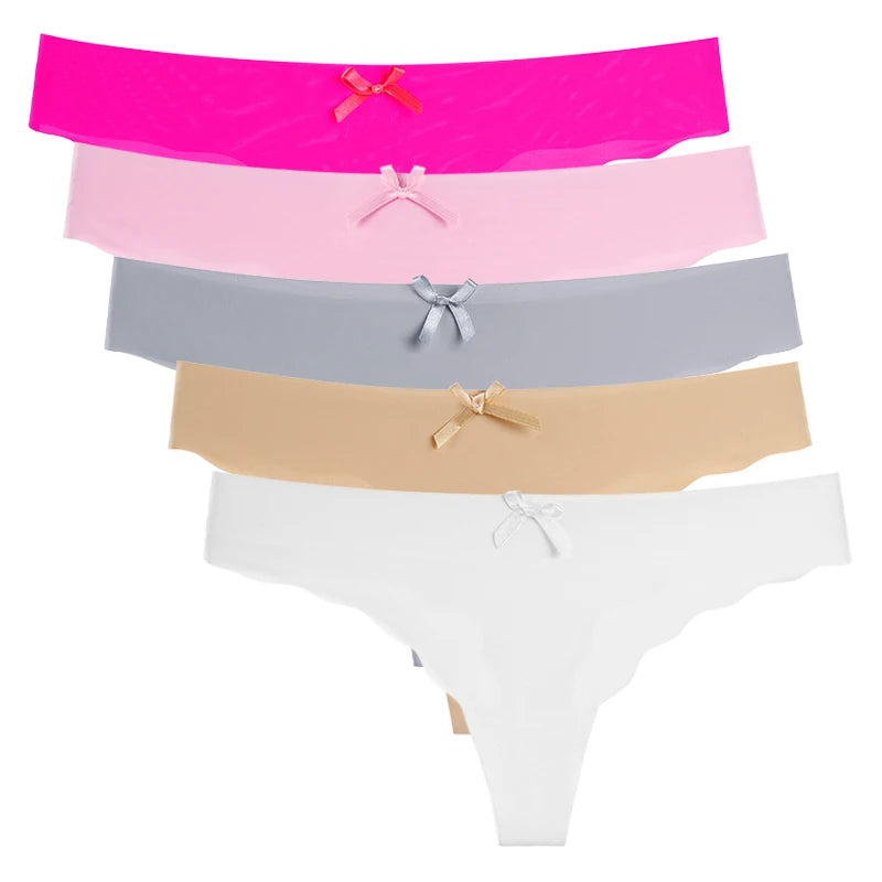 5Pcs/Lot Women's Panties Underwear Viscose Seamless Briefs Low Waist Female Lingerie Summer Ultra-thin G-String Thongs