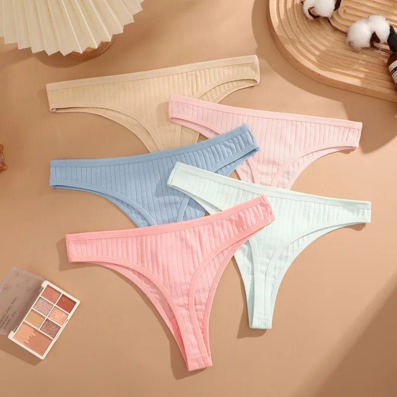 15Pcs/Set Women Cotton G-Strings Panties Female New Color Low Rise Thongs Ladies Sexy Bikini Girl Soft M-XL Intimates Lingerie
