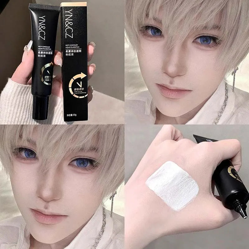 Matte White Foundation Makeup Base Full Coverage Foundation Long Lasting Waterproof Concealer Foundation Cosplay Gothic Makeup