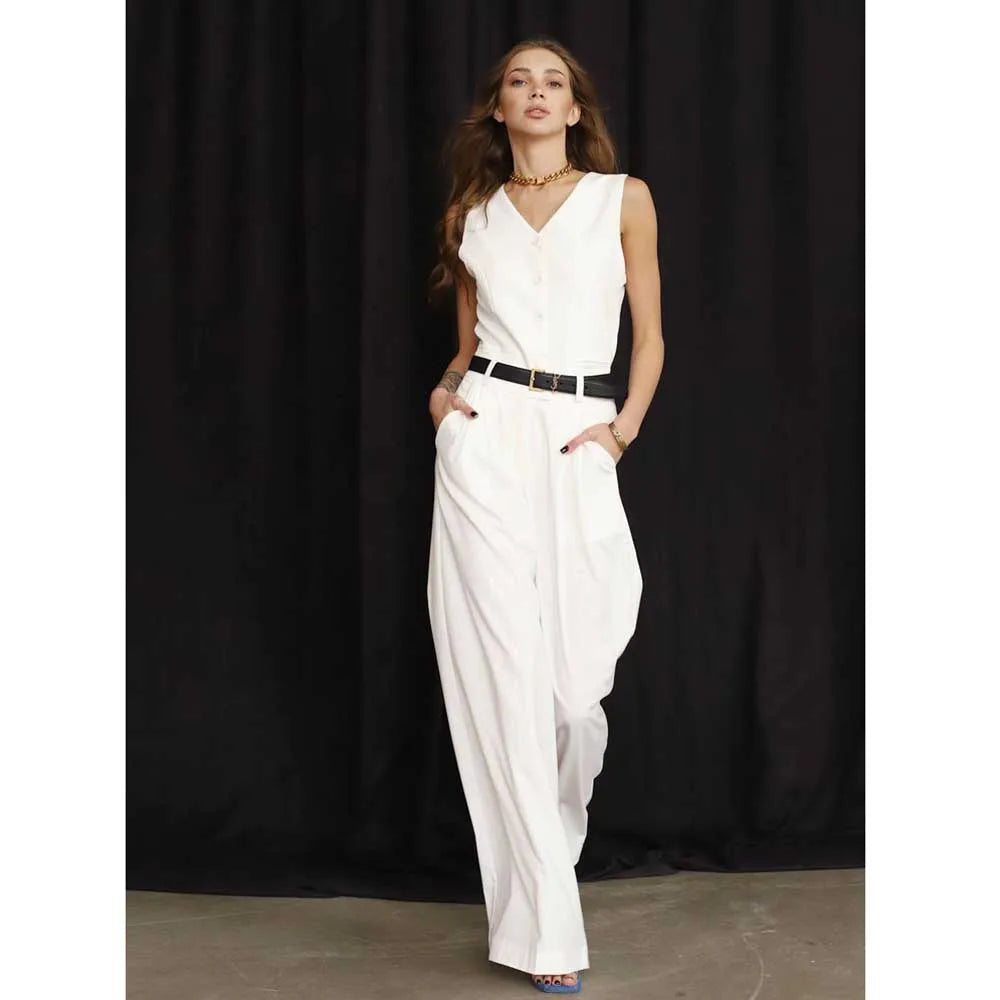 Luxury White Women's Suits 3 Piece Jacket Pants Vest Single Breasted Female Clothing Smart Office Lady Slim Fit Blazers Sets