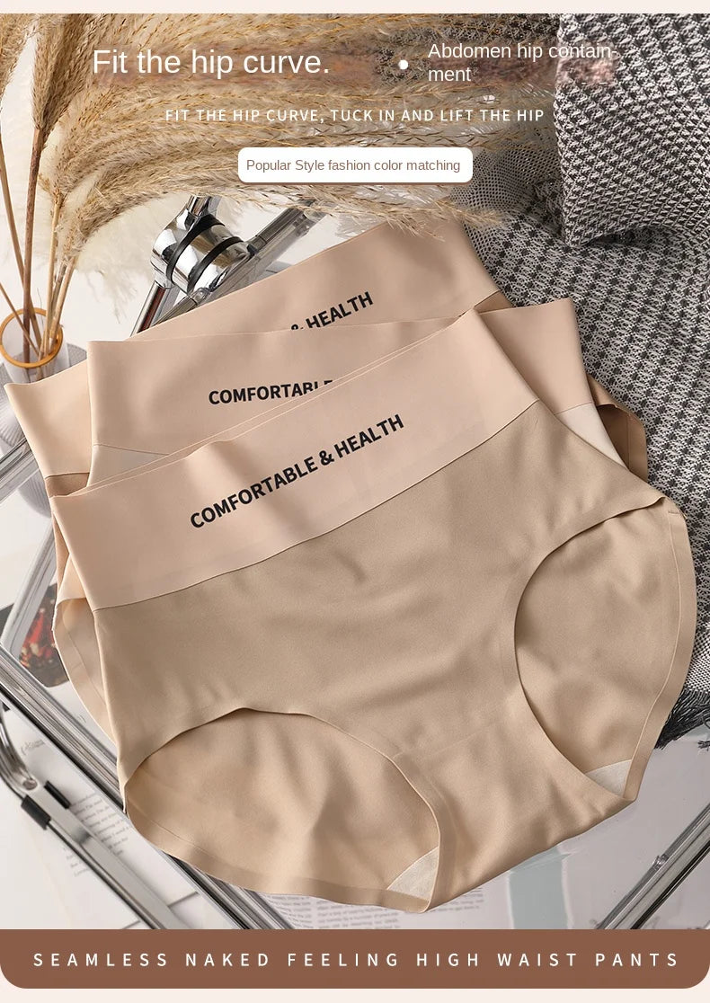 Invisible Panties Women Seamless Briefs Female Underpants Ultra-thin Underwear High Rise Panties Solid Comfy Lingerie Ice Silk
