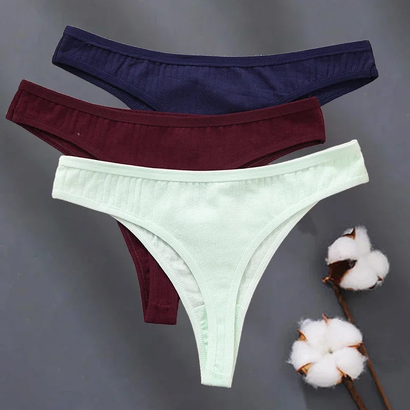 15Pcs/Set Women Cotton G-Strings Panties Female New Color Low Rise Thongs Ladies Sexy Bikini Girl Soft M-XL Intimates Lingerie