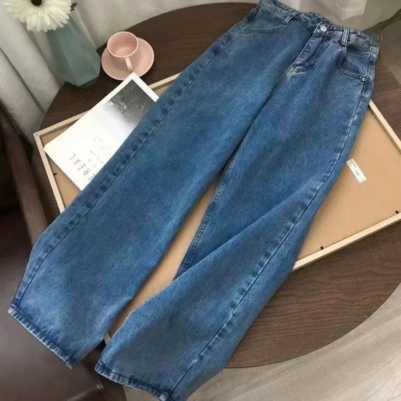 American Fashion Hip Hop Joker Loose Jeans Women Street Y2K New Casual Punk Rock Oversized Wide-leg Pants Unisex Mopping Jeans