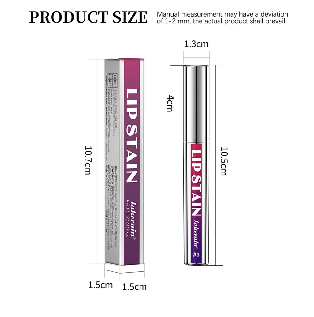 Peel Off Lip Stain 3 Colors Reveal Long Lasting Waterproof Pink Lip Tint Transfer Proof Non-stick Cup Lip Stain Women's Cosmetic