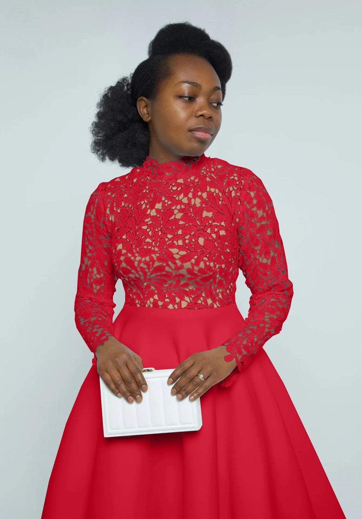 Elegant Party Dresses Woman Fall Fashion Lace Long Sleeve See Through Dress Vintage Laides Evening Dress Wholesale Dropshipping
